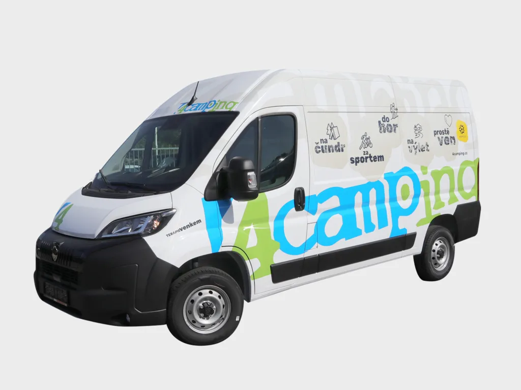 Reklamní polep dodávky 4Camping
