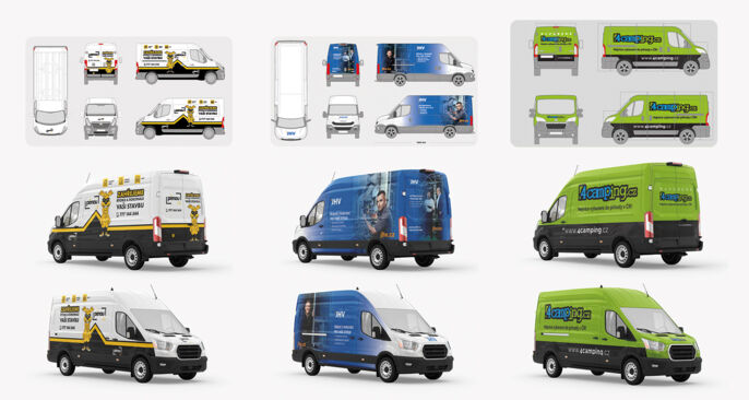 Modely polepů dodávek