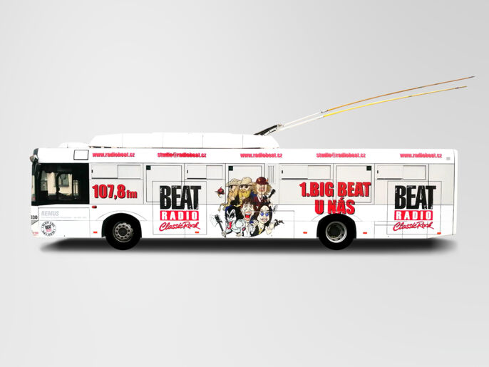 Celopolep trolejbusu rádio Beat