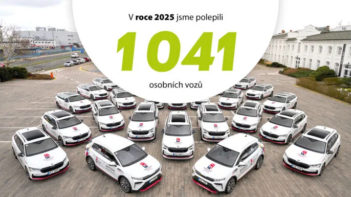 V roce 2025 jsme polepili 1 041 osobních vozů